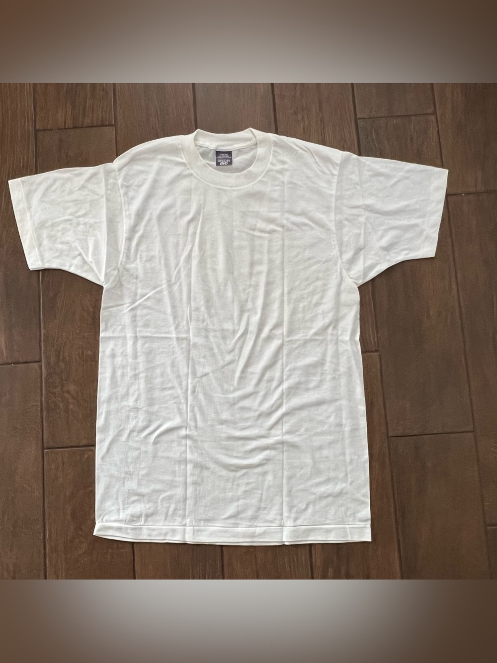 Vintage White Single Stitch DPSC by BVD Combed Cotton Blank T sz Large